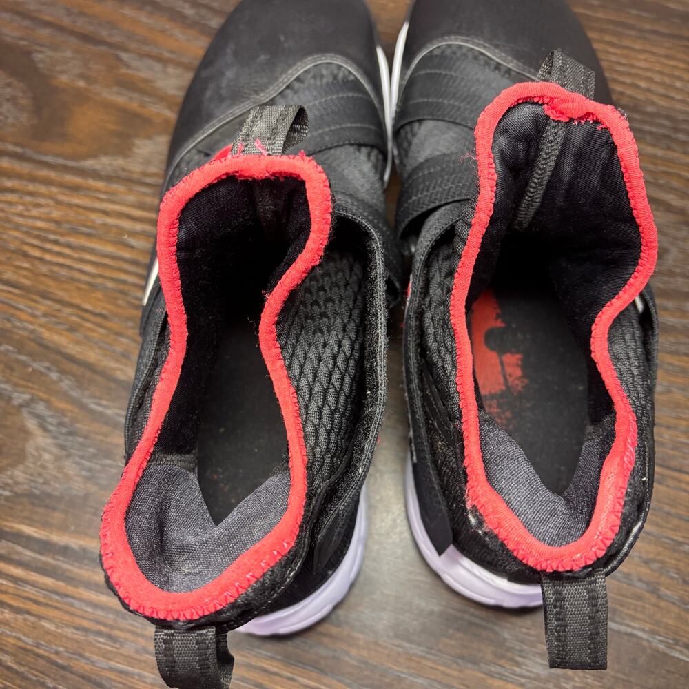 Nike LeBron Soldier 12 Bred US 12 Black Red Sneakers Athletic Shoes AO2609-001 - Picture 9 of 11